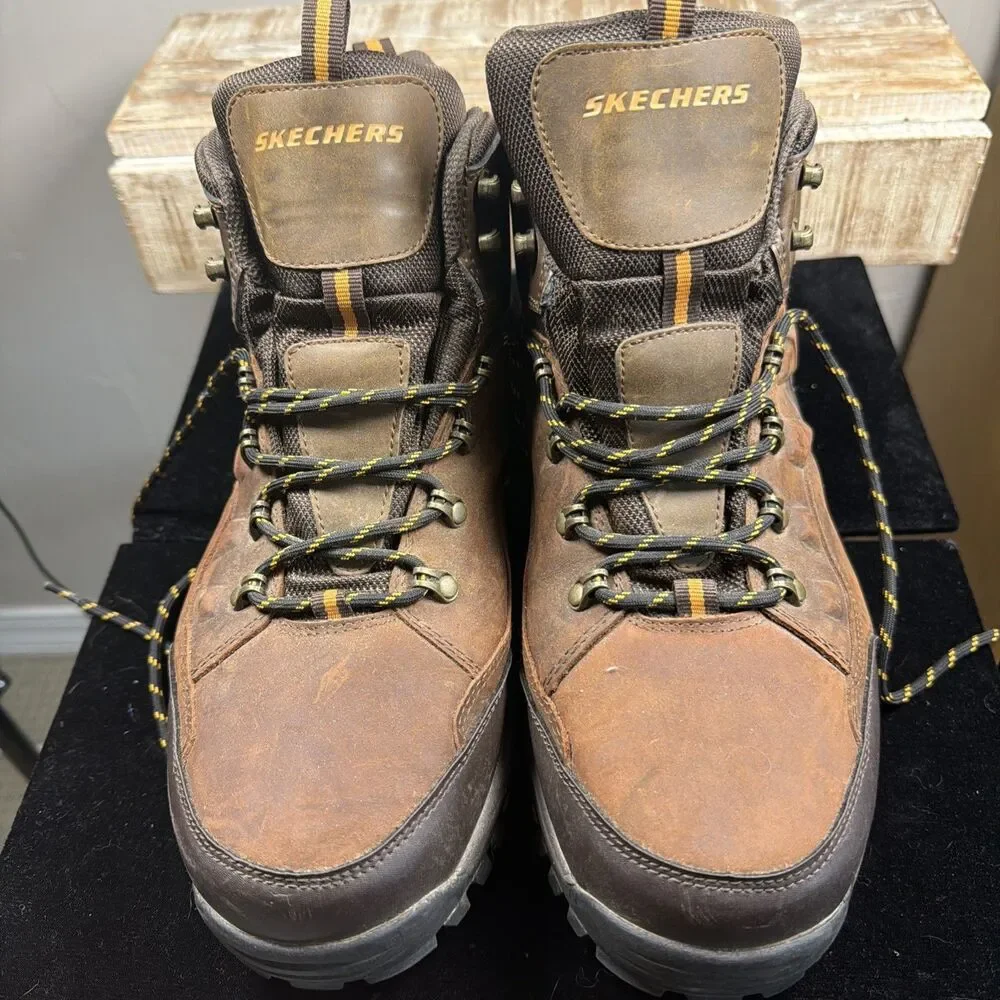 Skechers Men's Relment Pelmo Waterproof Hiking Boots Brown Suede